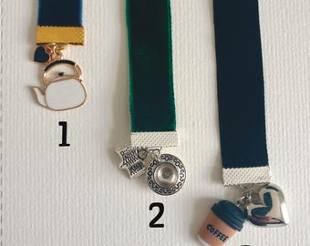 Velvet Ribbon Charm Bookmarks | Velvet Bookmarks |  Charm Bookmarks | For Readers | Bookworms | Book Lovers | Gift