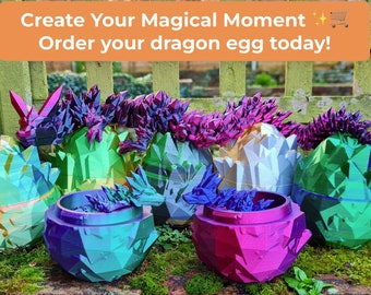 Personalized dragon egg Dragon In Egg Gift For Kids Birthday Gift baby boy gift Custom dragon egg Articulated plastic dragon