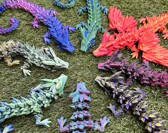 Articulated 3D Printed Dragon Toy: Fantasy Gift for Kids & Adults Christmas Gift
