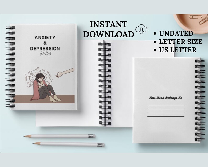 Anxiety &amp; Depression Planner printable and Canva Template Included - Etsy