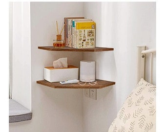 Corner Shelf Wall Mount Set of 2 Floating Corner Shelf Organizer for Accessories Storage for Bathroom Kitchen Living Room Bedroom