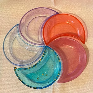 Moon dish, Trinket Bowl Epoxy resin handmade