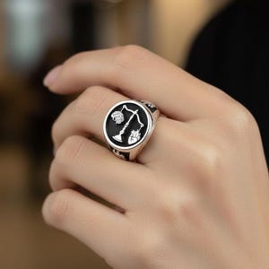 Anatomical Brain and Heart Silver Signet Ring,Signet Ring Size,Valentines Day Ring,Valentines Day Personalized engraved gift silver ring men