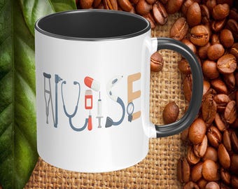 Nurse Medical Tool Coffee Mug, 11oz or 15oz Ceramic Coffee Mug Nurse Appreciation Gift