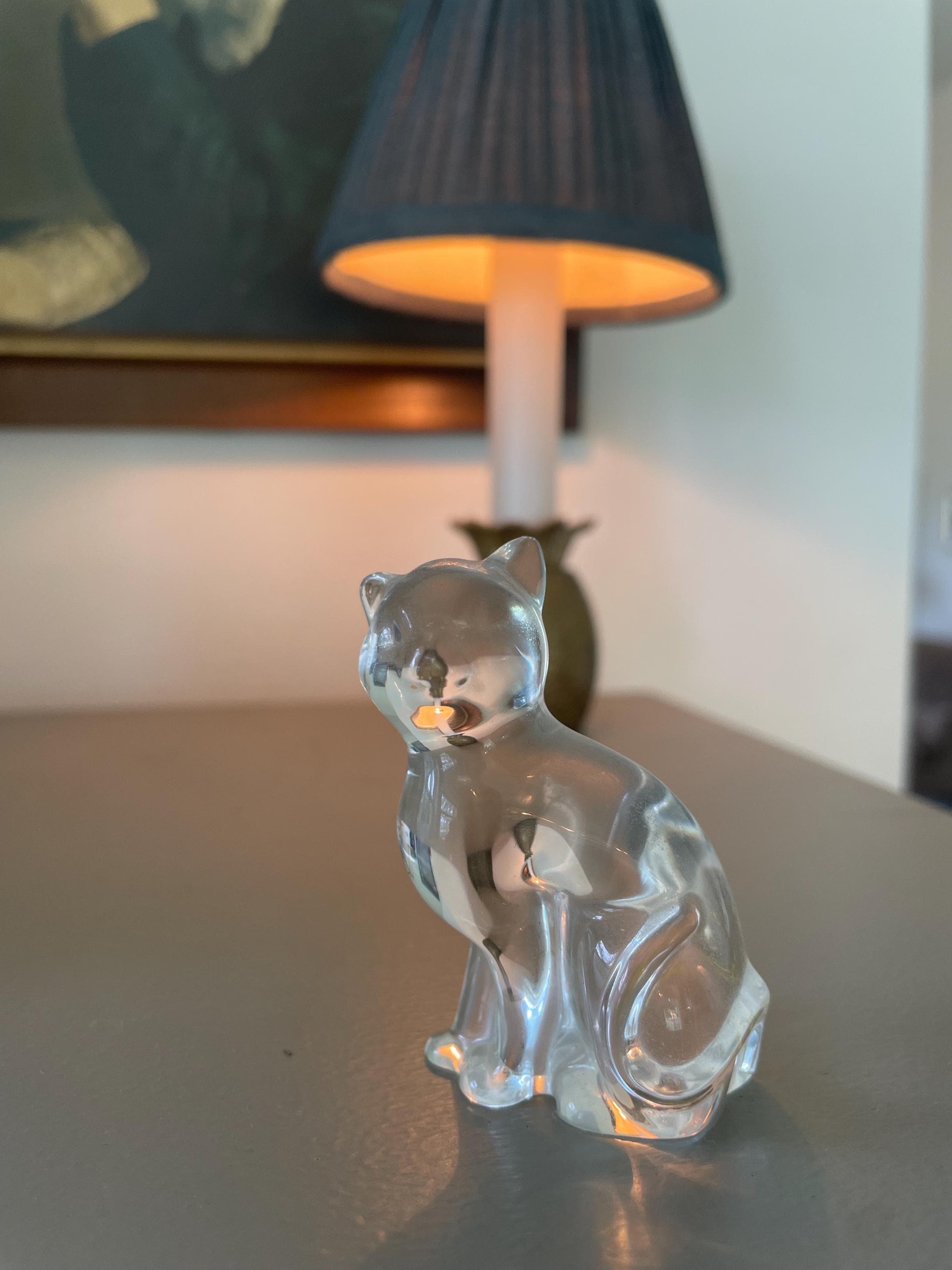 レノックス　2002クリスタル フィギュアcat Lenox Crystal Kitty Cat with Kitte Figurine Full Lead