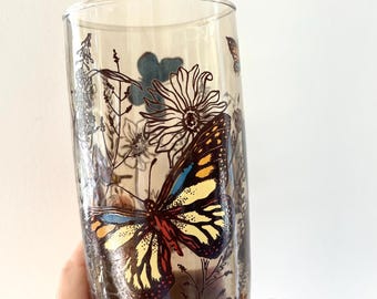 Vintage Libbey Butterflies Drinking Glasses Set of 4