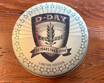 Vintage Zippo Lighter 50 Year Commemorative Normandy D-Day Zippo Tin 1944-1994.  Black Crackle Case,never opened. Memorial Day