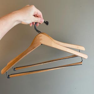 Vintage wooden hangers suit hanger pant hanger set of 2