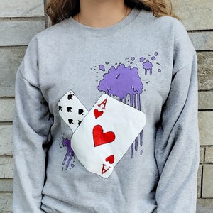 Sweatshirt customized with card cartoon design