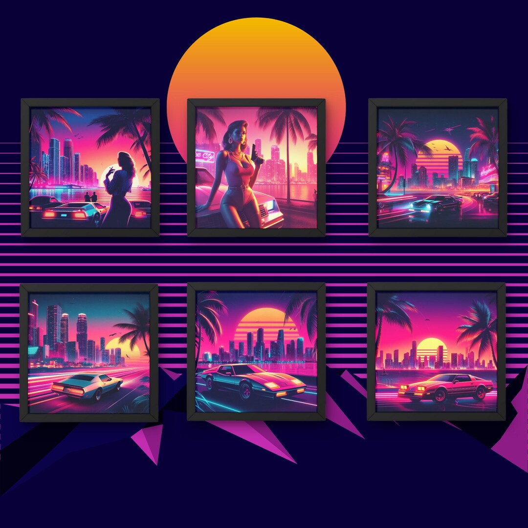 Vice City GTA Vice City Set Vice City Posters Printable - Etsy