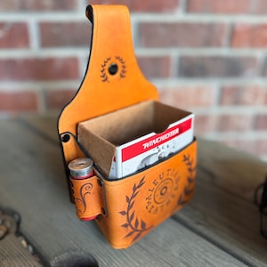 Shell Holster, 1 box holder, shotgun shell, trap accessories, skeet, sporting clays, shooting accessories, leather shell holder, shooting