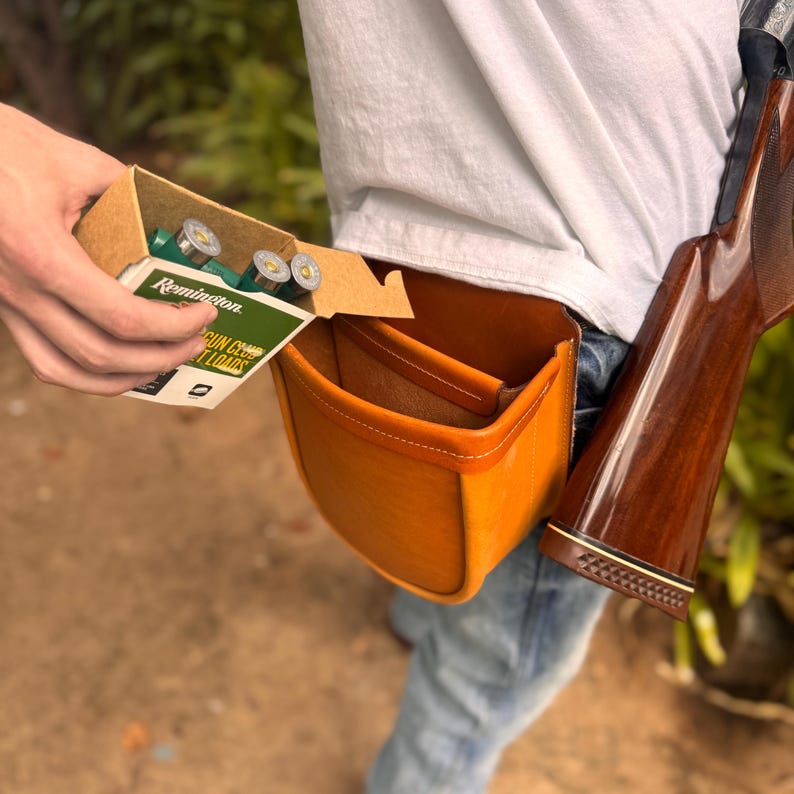 Handmade Leather Shooting Pouch, Shell Holder, Trap Skeet Accessory - Etsy