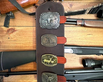 Belt Buckle Display, western, custom, belt, leather, removable, cowboy, outdoor, trophy buckle