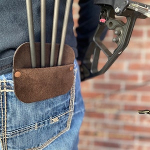 Pocket Quiver, arrow holder, small quiver, archery accessories, archery, quiver, back pocket quiver, belt hung quiver, minimalist quiver