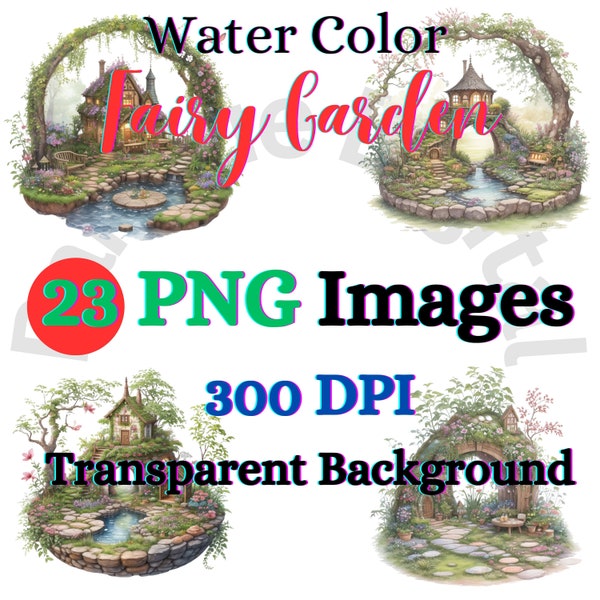 23 Fairy Garden with Transparent Background Clip art,High Quality PNGs,Whimsical Fairyland,Secret Fairy Realm,Mystical Garden Haven|# 190