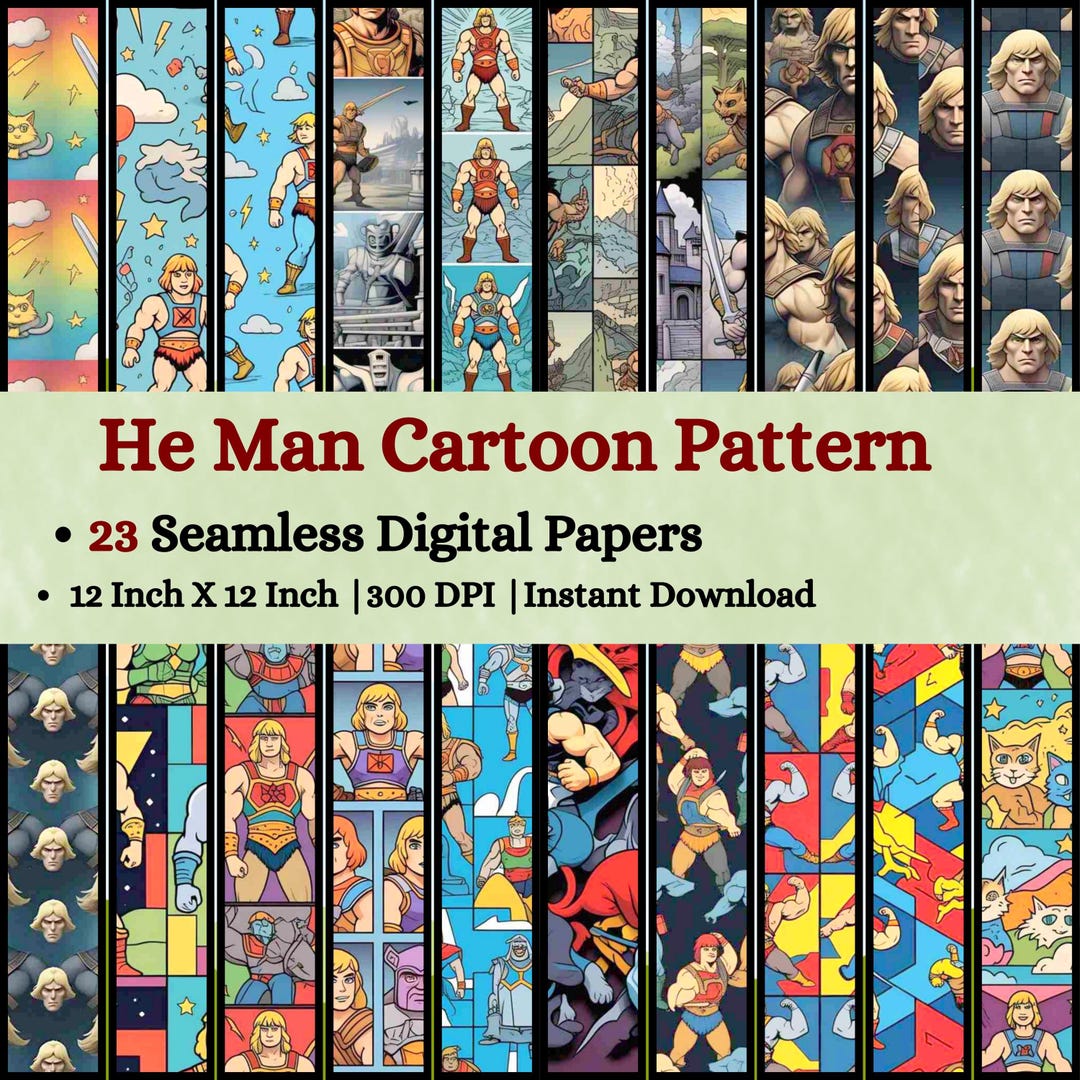He-man Seamless Pattern,he-man Digital Download,repeating He-man ...