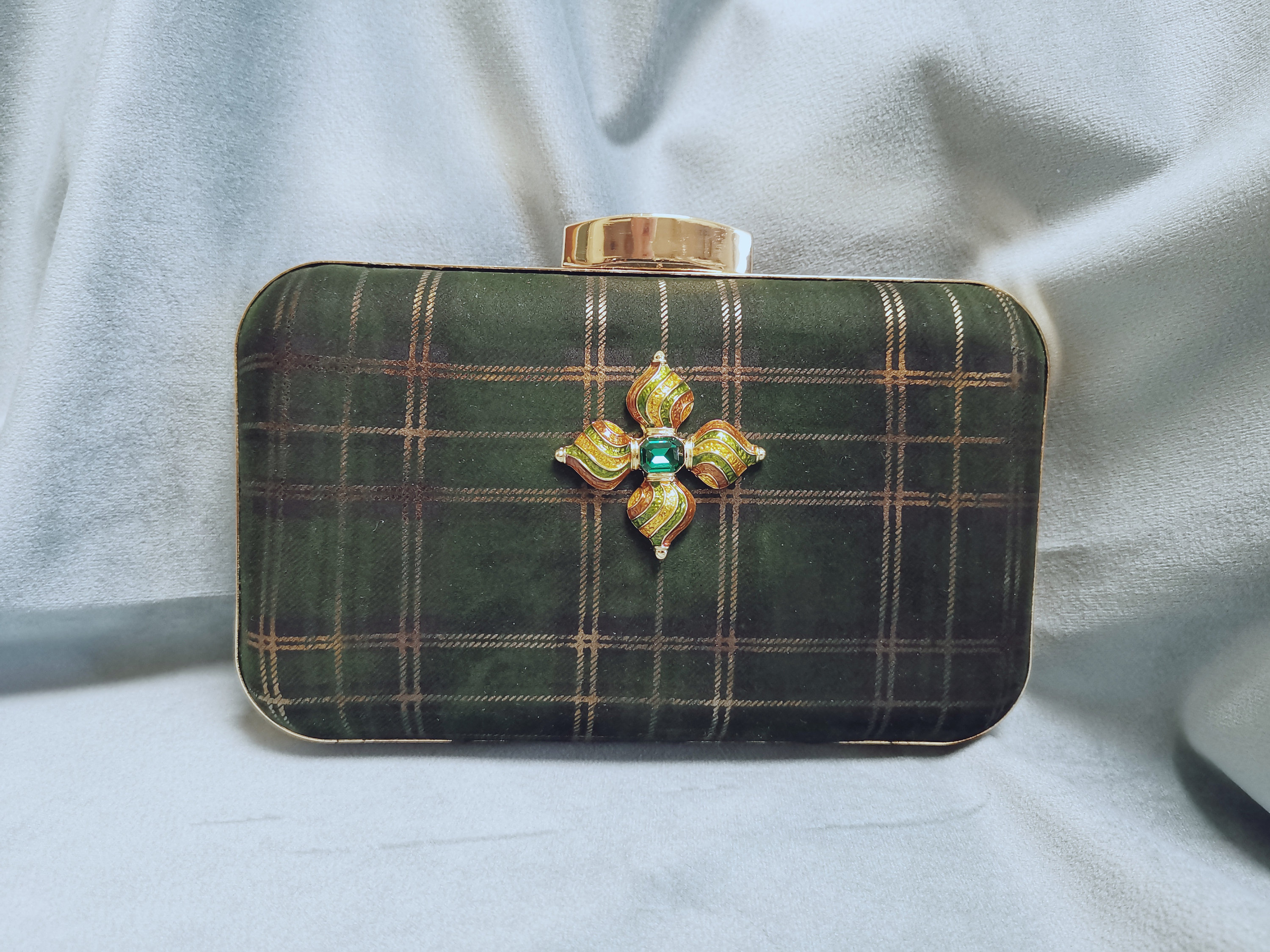 Clutch Handbag and Shoulder Bag Genuine Leather Suede Tartan Golden Nozzle Interior Velvet and Leather Etsy Ireland