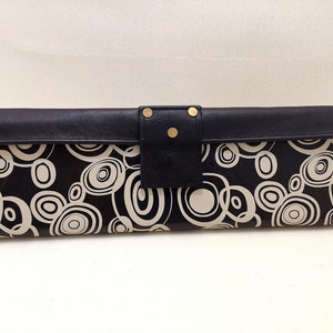 Cartera de mano, diseño exclusivo TOBLERONE, 100% piel de tafilete, estética vintage, punk, negro y blanco, regalo para ella, fiesta.