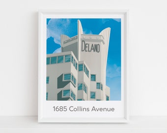 Delano Hotel Art Print, Miami Beach Souvenir, Thinking of You Gift, Art Deco