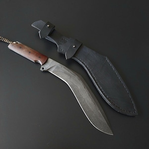 Handmade forged kukri "Fang-2" with solid blade (0.3in)  | gift for him | Hunting knife, machete