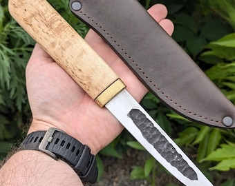 Yakut handmade knife, Forged knife for hunting and fishing (STEEL X12MF), #648