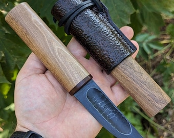 Cuchillo artesanal yakuto (ACERO EA115M), cuchillo forjado para caza y pesca, n.° 461