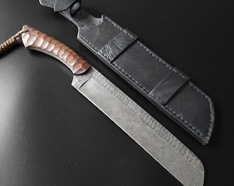 Forged “The Chopper” Cleaver, SH15 Steel, Full Tang Blade, Handmade Butcher Tool Gift