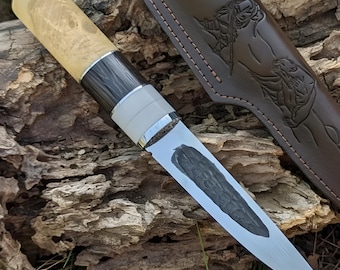 Cuchillo yakuto, cuchillo forjado para caza y pesca (X12F1) #329