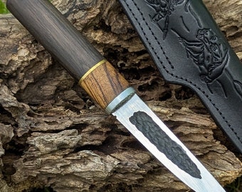 Yakut handmade knife (STEEL X12F1), Forged knife for hunting and fishing #410