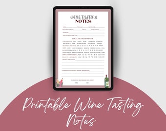 Printable Wine Tasting Notes - Etsy UK