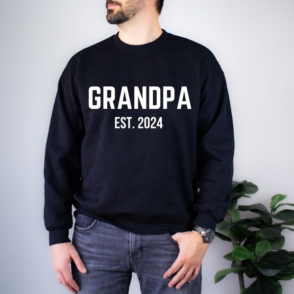 Custom Grandpa Est Sweater, Custom Date Sweatshirt, Personalized Grandpa Gift, Grandpa Shirt, Custom Grandfather Sweaters, Family Matching