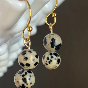 Dalmatian Stone Earrings