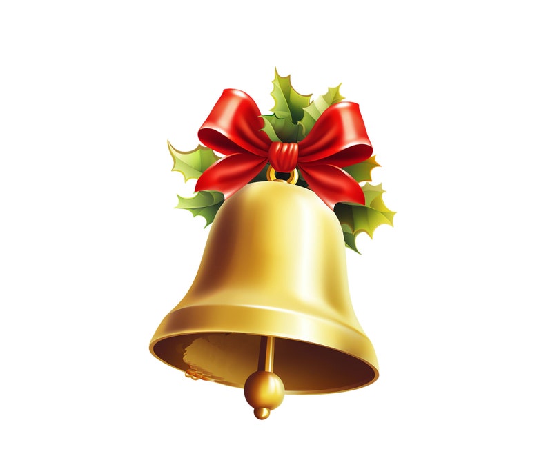 Christmas Clipart Christmas Bells Clipart Christmas Bell PNG, Bell Clipart Digital Download