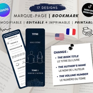 CUSTOMIZABLE BOOKMARK - Dark Romance / Spicy Smut | 17 different templates to edit and print | Inspired by the book “Dive with Me”