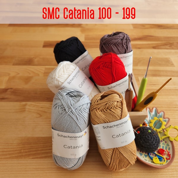 Schachenmayr SMC CATANIA : code 100 -199, fil 100 % coton mercerisé 50 g/125 m/130 ans, fabrication de poupées, amigurumi, crochet, tricot, art fibre