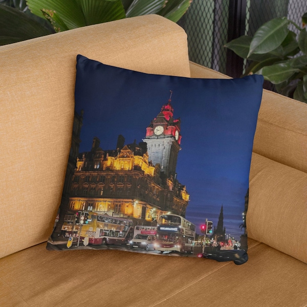 Edinburgh Pillow, Scotland Souvenir, Unique Home Decor, Housewarming, Travel, Gift For Him, Gift For Her, Couch, Bed, Decoration, Square