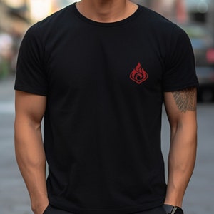 Genshin Pyro Element Shirt - Fan-Made Merch - Minimalist Tee - Gamer Gift