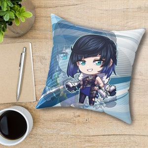Chibi Yelan Square Pillow - Limited Edition Genshin Fan-Made Merch - Gift Idea For Gamers