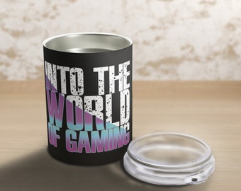 Gaming World Tumbler - Neon & Grunge Style - Gamer Gift Idea