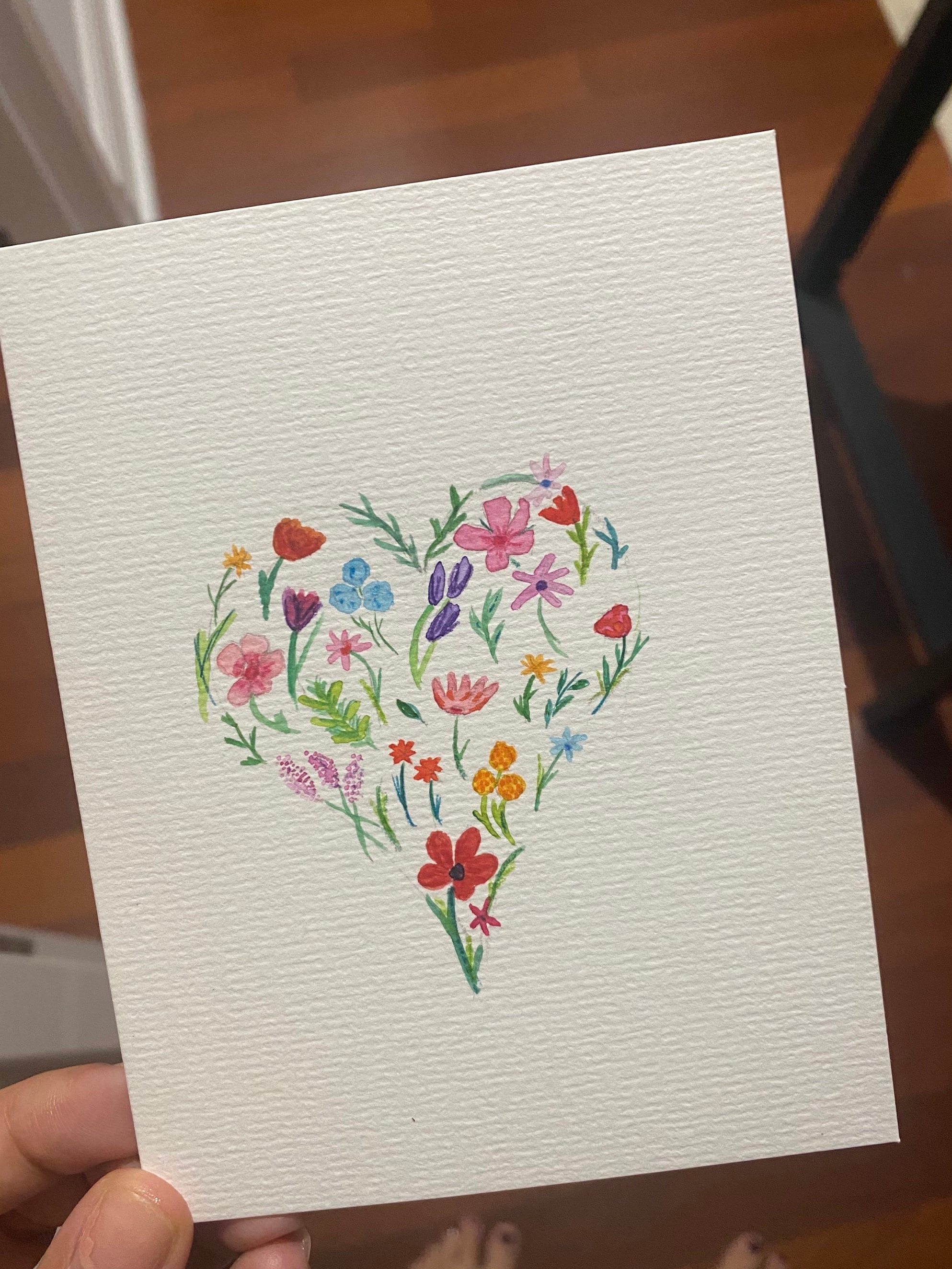 Valentine’s Day & Anniversary Custom Hand Painted Watercolor Card - Etsy