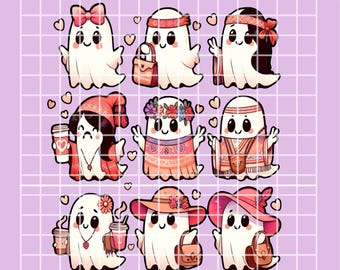 Cute Ghost PNG, Pink Ghost png, Halloween png, Boujee Ghost png