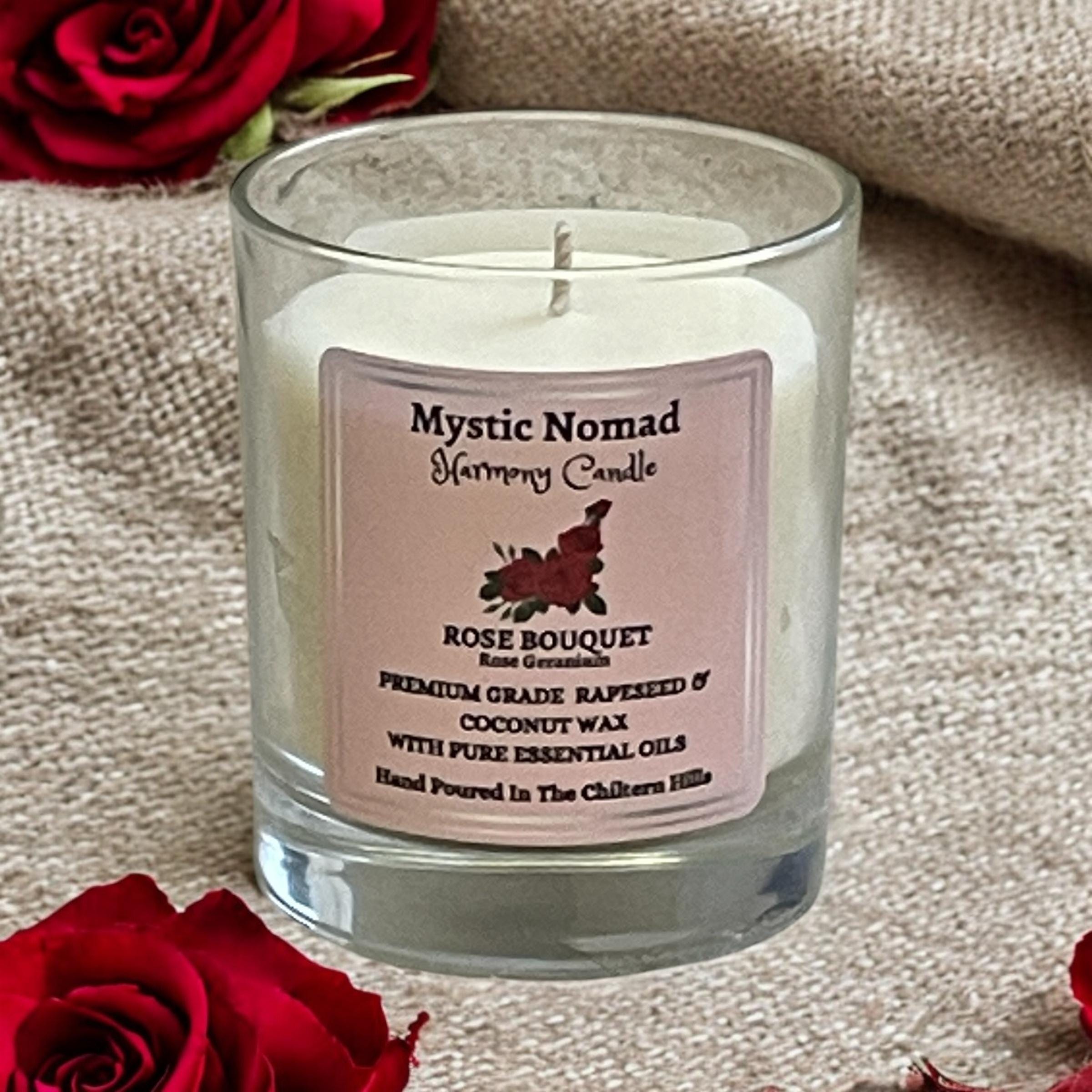 Rose Geranium Aromatherapy Candle With Pure Essential Oils Mood