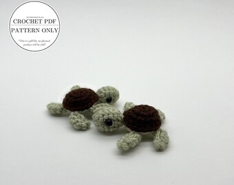 Patrón- Patrón de llavero de tortuga marina a crochet / Patrón de animal marino a crochet