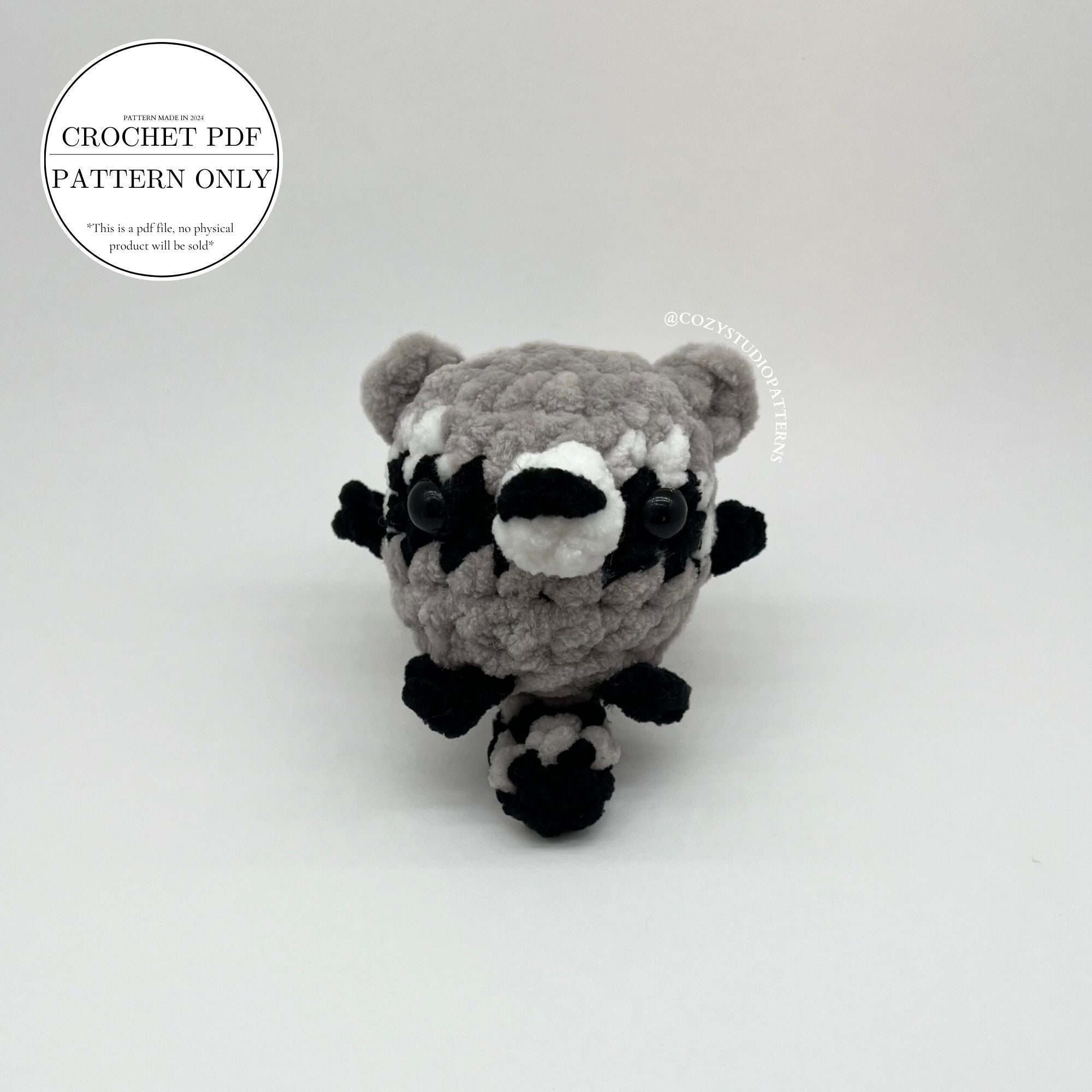 Pattern- Crochet Raccoon Pattern | Crochet Woodland Animal Pattern ...
