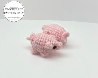 Pattern- Crochet pig keychain pattern | Crochet farm animal pattern