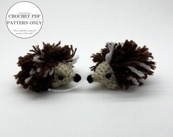 Pattern- Crochet hedgehog keychain pattern | Crochet woodland animal pattern