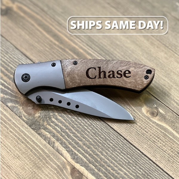 Engraved Knife for Mens Birthday Gift - Personalized Pocket Knife  - Boyfriend  Gifts - For Dad Fathers Day Gift