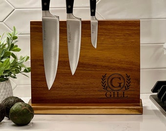 Magnetic Knife Block | Engraved Knife Stand