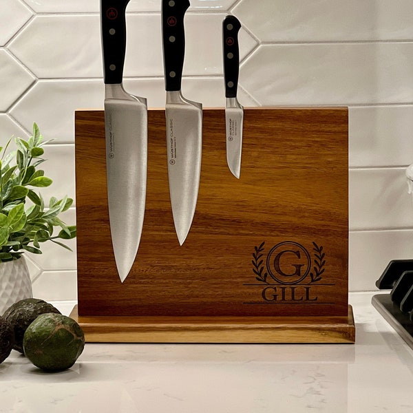 Magnetic Knife Block | Engraved Knife Stand