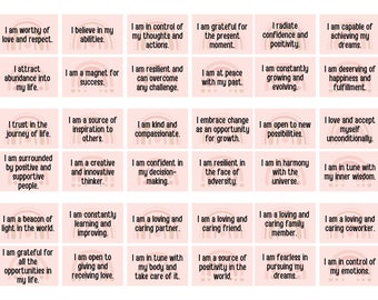 36 Affirmation Cards for Self Improvement